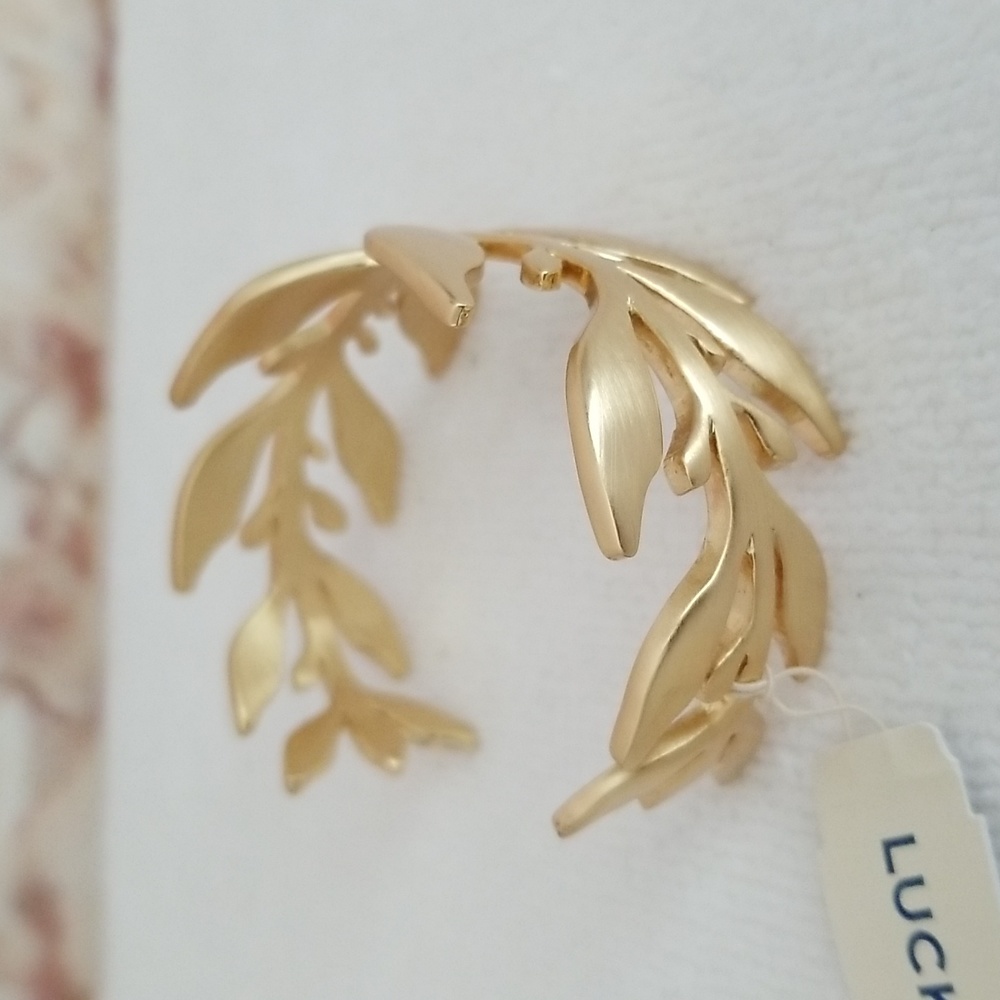 New Lucky Brand Organic Leaf Cuff Bracelet - Picture 4 of 7
